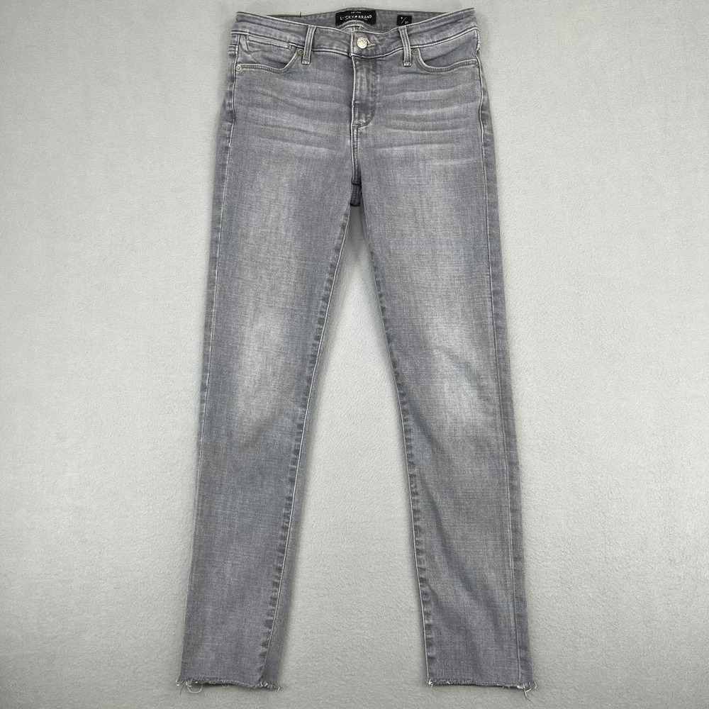 Lucky Brand Hayden Skinny Grey Raw Hem Jeans Womens Size 4/27
